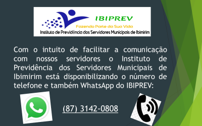 🚨 IBIPREV agora atendendo no WhatsApp e telefone!